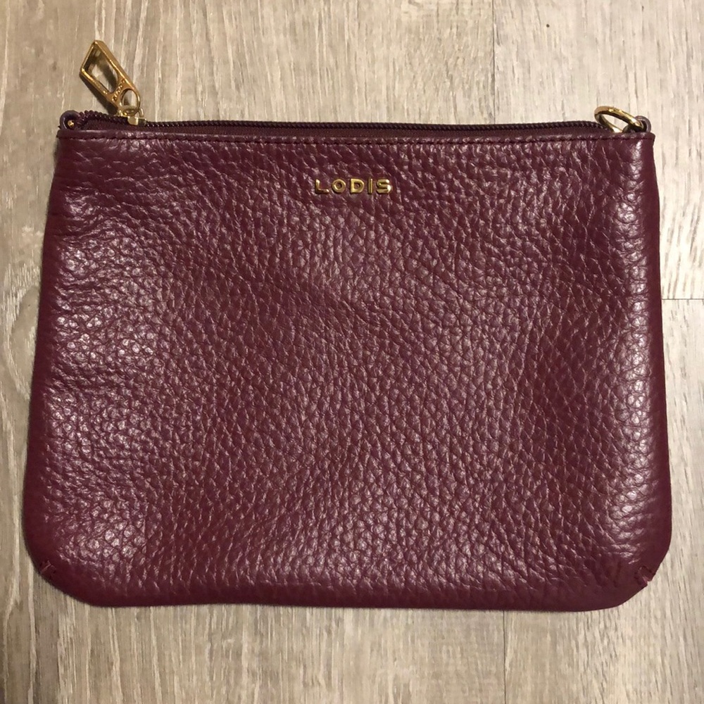 💥SOLD💥LODIS leather burgundy clutch